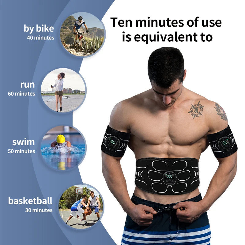 Balance-Peak EMS BODYFIT
Muscle Stimulator Abs Trainer Abdominal Muscle Toner Electronic Toning Belts Fitness Massage Slimming Device USB Recharge