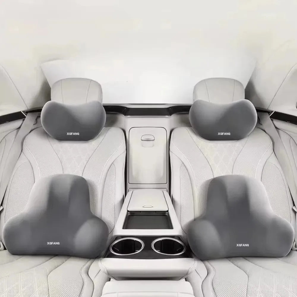 Car Office Lumbar Cushion Headrest Memory Foam Pain Relief Protection Lumbar Back Cushion Multi Functional Cars Travel Supplies