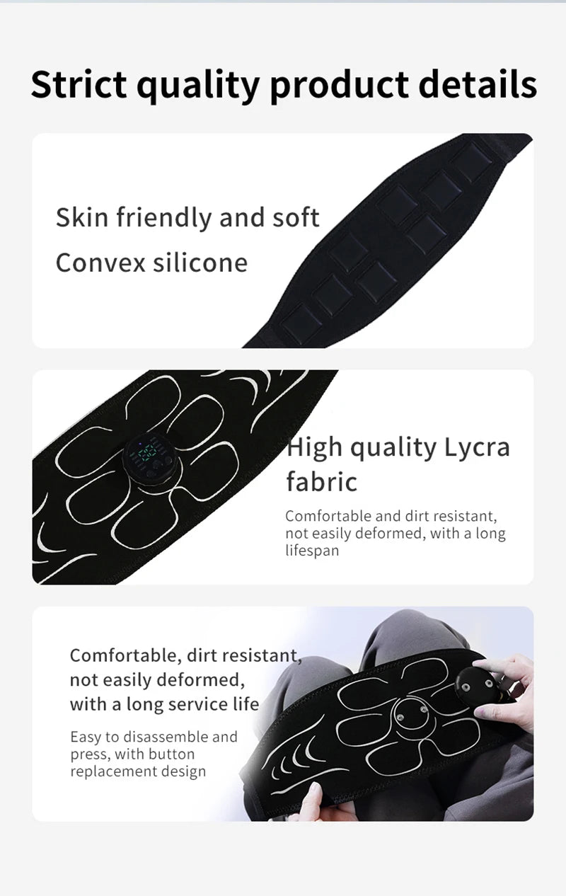Balance-Peak EMS BODYFIT
Muscle Stimulator Abs Trainer Abdominal Muscle Toner Electronic Toning Belts Fitness Massage Slimming Device USB Recharge